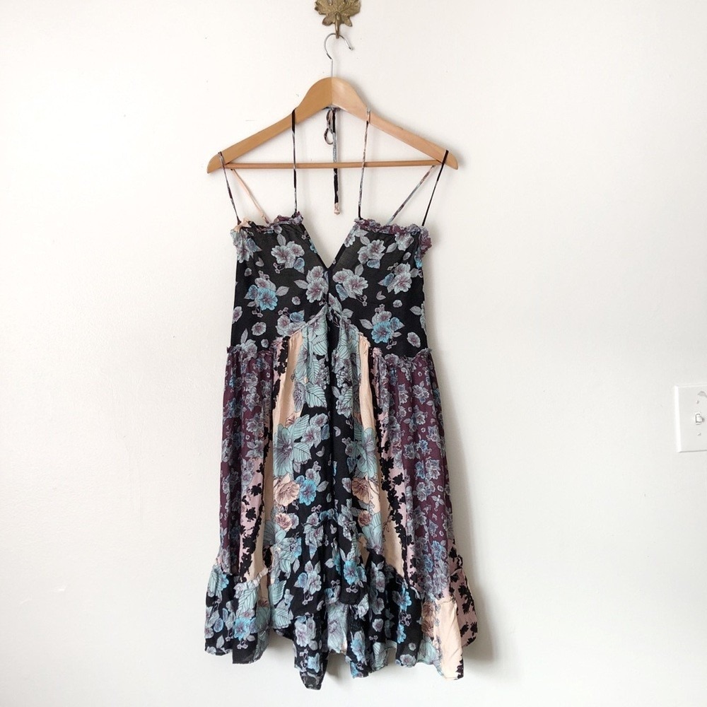 Free People Summer Storm Slip Dress Whimsigoth Fairy Ethereal Mini Black Small - Picture 1 of 6